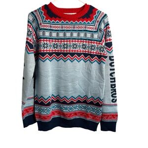 Dutch Bros Sweater SMALL+MEDIUM Limited Edition Fair Isle Blue+Red+White Holiday